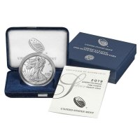 2019-S 1 oz Proof American Silver Eagle Coin - Gem Proof Condition - w/ Box and COA