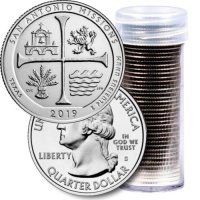 2019 40-Coin San Antonio Missions Quarter Rolls - S Mint - BU