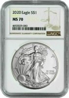 2020 1 oz American Silver Eagle Coin - NGC MS-70