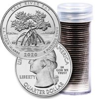 2020 40-Coin Salt River Bay National Historic Park Quarter Rolls - P or D Mint - BU