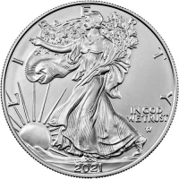 2021 1 oz American Silver Eagle Coin - Type 2 - Gem BU