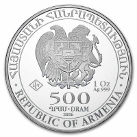 2026 1 oz Armenian Silver Noah's Ark Coin - Gem BU