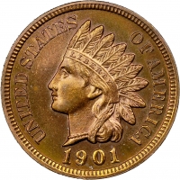 1901 Proof Indian Head Cent Coin - Eric Newman - NGC PF-65 RB Red Brown CAC