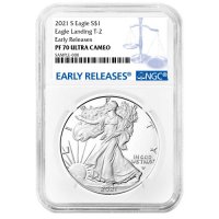 2021-S 1 oz Proof American Silver Eagle Coin - Type 2 - NGC PF-70 Ultra Cameo Early Releases
