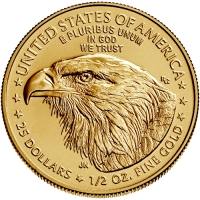 2024 1/2 oz American Gold Eagle Coin - Gem BU