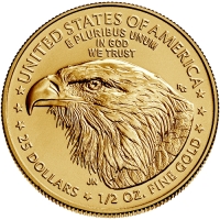 2025 1/2 oz American Gold Eagle Coin - Gem BU