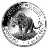 2023 1 oz Somalian Silver African Wildlife - Leopard - Gem BU