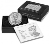 2023-W 1 oz Burnished American Silver Eagle Coin - Gem BU (w/ Box & COA)