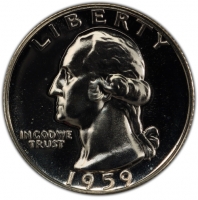 1959 Washington Silver Quarter Coin - Gem Proof