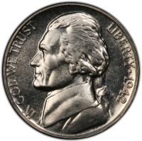 1942-P Jefferson War Nickel Silver Coin - Gem Proof