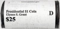 2011 25-Coin Ulysses S. Grant Presidential Dollar Rolls - P or D Mint - BU