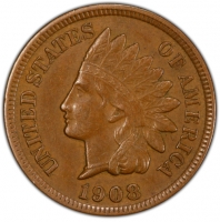 1908-S Indian Head Cent Coin - Choice About Uncirculated +