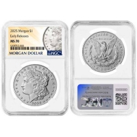 2025 Morgan and Peace Silver Dollar 2 Pc Set - NGC MS-70 - Morgan and Peace Dollar Label