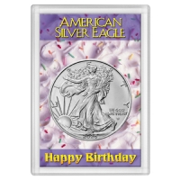 2025 1 oz American Silver Eagle Coin - Gem BU - Happy Birthday Harris Holder