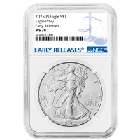 2025(P) 1 oz American Silver Eagle Coin - Eagle Privy - NGC MS-70 Early Release