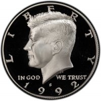 1992-S 90% Silver Kennedy Proof Half Dollar Coin - Choice PF