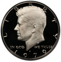 1979-S Kennedy Proof Half Dollar Coin - Type 2 - Choice PF