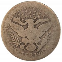 1892-1916 40-Coin 90% Silver Barber Quarter Roll - Avg. Circ.