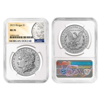 2023 Morgan and Peace Silver Dollar 2 Pc Set - NGC MS-70 - Morgan and Peace Dollar Label