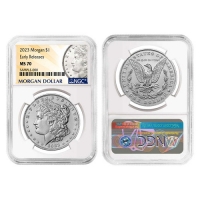 2023 Morgan and Peace Silver Dollar 2 Pc Set - NGC MS-70 Early Releases - Morgan and Peace Dollar Label