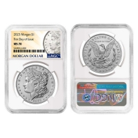 2023 Morgan and Peace Silver Dollar 2 Pc Set - NGC MS-70 First Day of Issue - Morgan and Peace Dollar Label