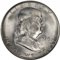 1949-S Franklin Silver Half Dollar Coin - Choice BU