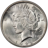 1922-D Peace Silver Dollar Coin - Brilliant Uncirculated (BU)