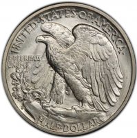 1938-D Walking Liberty Silver Half Dollar Coin - BU