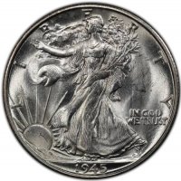 1945-S Walking Liberty Silver Half Dollar Coin - BU
