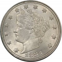 1883 Liberty Head V Nickel Coin - No Cents - Choice BU