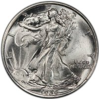 1936 Walking Liberty Silver Half Dollar Coin - BU