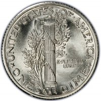 1938-D Mercury Silver Dime Coin - Choice BU