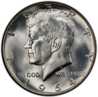 1964 90% Silver Kennedy Half Dollar Coin - Choice BU