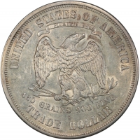 1870's U.S. Trade Silver Dollar Coin - About Uncirculated