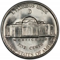 1943-D Jefferson War Nickel Silver Coin - Choice Uncirculated