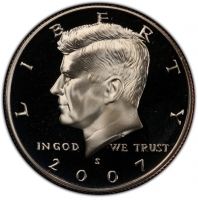 2007-S Kennedy Proof Half Dollar Coin - Choice PF