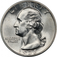 1936-S Washington Silver Quarter Coin - Choice BU