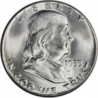 1955 Franklin Silver Half Dollar Coin - Choice BU