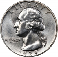 1939-S Washington Silver Quarter Coin - Choice BU