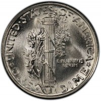 1944-S Mercury Silver Dime Coin - Choice BU