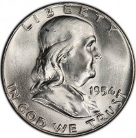1954 Franklin Silver Half Dollar Coin - Choice BU
