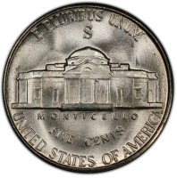1944-S Jefferson War Nickel Silver Coin - Choice Uncirculated