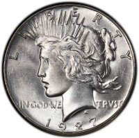 1927 Peace Silver Dollar Coin - Brilliant Uncirculated (BU)