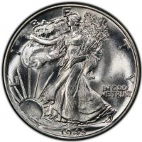 1943 Walking Liberty Silver Half Dollar Coin - BU