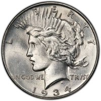 1934 Peace Silver Dollar Coin - Brilliant Uncirculated (BU)