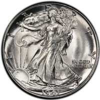 1941-D Walking Liberty Silver Half Dollar Coin - BU
