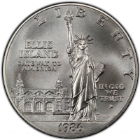 1986 Statue of Liberty Commemorative Set (UNC, 2 Coin) 