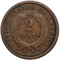 1866 Two Cent Piece Coins - Good to Very Good