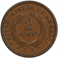 1864 or 1865 Two Cent Pieces from the Civil War - About Uncirculated