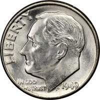 1949 Roosevelt Silver Dime Coin - Choice BU